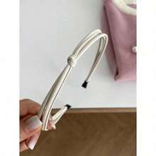 3/5PcsWomen's Skinny Leather Knot Hairband, Solid Color White/Black, Fashionable, Versatile, Elegant, High-Quality, Suitable For Daily Wear, Parties, Tying Hair, Washing Face/Bathing, Makeup, Matching Clothes, Accessories, Hairband,Hair Hoop Headbands ,Head Piece