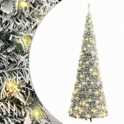 Pop-Up-Weihnachtsbaum Künstlich Beschneit 50 LEDs 120 cm