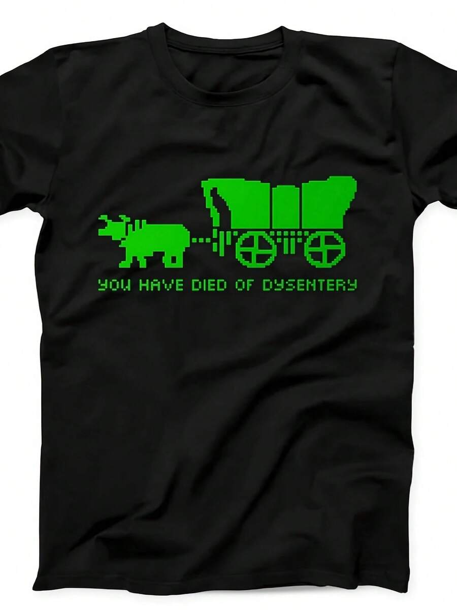 Trail You Have Died Of Dysentery Old School Game Gift Black T Shirt B291 - Style10 - View 1