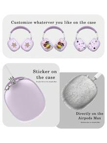 适用于 Max 的 4 合 1 硅胶保护套，适用于 Max（2024/2020）的透明柔软 TPU 耳罩套/耳垫保护套/头带套，兼容 Apple AirPod Max (USB-C) 的透明配件 - 彩色 - 查看 6