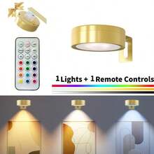 6/3/1 Stück RGB LED kabelloser Metall Wandkunst Leuchte, magnetische Wandleuchte, LED Kunst Displayleuchte, batteriebetriebene kabellose LED Zeichenleuchte, Nachtlicht, geeignet für Wanddekoration, Heimdekoration, Nachttisch, Schlafzimmer, Arbeitszimmer, Treppenhaus, Flur, Inneneinrichtung, Fotorahmen Kunstporträt, Weihnachtsdekoration, 150mAh Fernbedienung