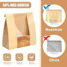 Bolsas de Papel Kraft para Pan 30PCS Bolsas Papel Grandes para Pan Casero Alimentos Bolsas de Pan Tostado para el Envasado de Bocadillos Sándwich Almacenaje Pastelería y Panadería - como en la foto - Ver 4