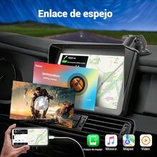 TUNKE Wireless Bluetooth Car Stereo 7'' Screen Apple Carplay Car Multimedia Player Mirror Link With Backup Camera, Car Radios - Black - View 3