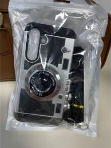 Funda de teléfono en forma de cámara 3D cruzada divertida compatible con iPhone 14 Pro Max, compatible con Apple 13 con cordón, compatible con iPhone 11/12/X/Xs/Xr/Xs Max resistente al agua, a los golpes y a los arañazos