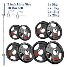 Shark Power Gear Tri Grip Weight Plates (Pair & Sets) – Compatible With 2 Inch Barbell (4ft / 5ft / 6ft / 7ft) – Full Home Gym Strength Kit - A - Ver 25