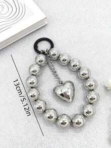 Personalized Creative Silver Bead Detachable Chain Wrist Strap, Phone Case, Key Chain, Bag Pendant, Fashionable For Women