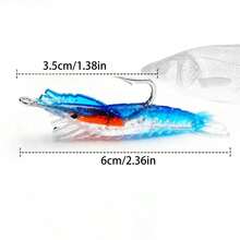 Topline Tackle 4pcs/Box 6cm 3g Glow-In-The-Dark Realistic Shrimp Soft Bait Artificial Soft Hook Fishing Lure For Bass Saltwater Fishing Tackle