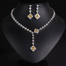 3pcs/Set Gold/Silver/Green/Multi-Color Options, Women's Jewelry Set, Accessories Set, Women's Jewelry Accessories, Women's Necklace, Y2K, Cubic Zirconia Inlaid, Earrings, Necklace, Women's Fashion, Earrings, Necklace, Necklace Set, Suitable For Women's Holidays|Parties|Banquets, Women's Fashion Jewelry, Women's Jewelry Set, Gift