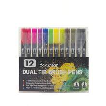 60pcs/Set Dual-Tip Art Markers | Random Colors, Quick-Drying Blendable Ink | 12pcs/24pcs/36pcs/Multiple Options / Professional Artist Level | Perfect Gift For Christmas, Halloween And Easter, Black Pen Holder/OPP Bag
