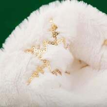 1 pieza Gorro de Navidad con diseño de copo de nieve, accesorio decorativo para el cabello en Navidad, gorro de Navidad de felpa de lujo con bordado de lentejuelas, gorro cálido navideño - Multicolor - Ver 3