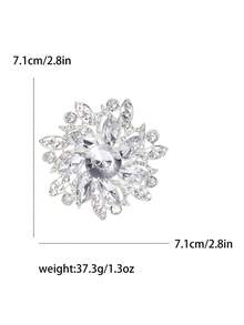Sparkling Rhinestone Flower Brooches - Luxury Crystal Pins For Women Unisex Banquet Clothing Accessories/Friends Party Badge Gifts