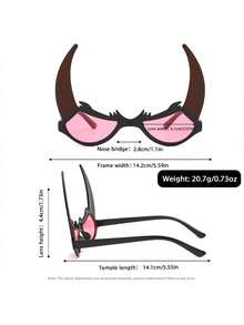 Gafas con cuernos de toro de Halloween, gafas divertidas para disfraz de fiesta de máscaras