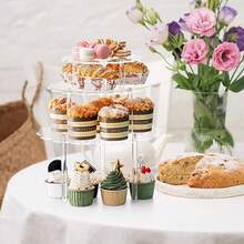 1 Set Acrylic Dessert Stand, Round Cake Display Rack, Transparent Exhibition Shelf For Birthday, Wedding - Clear - View 7