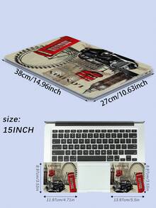 1 Set de calcomanías con estilo de pintura al óleo para portátil de 15 pulgadas, cuaderno, HP, etc. - Multicolor - Ver 3