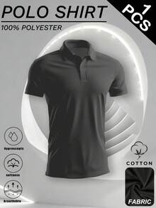 1 Piece Multi-Color Men's Breathable And Comfortable Mesh Sports Polo Shirts. Breathable, Lightweight, Comfortable. Suitable For Basketball, Casual Wear, Football, Tennis And Various Sports Activities Camisas Para Hombre Mens Clothes Camisetas De Hombre Gifts For Men Polo - Xám - Xem 2