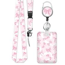 1件套（证件夹+挂绳+卡套）女士证件套，带伸缩证件夹，教师姓名卡架，护士工作证套，证件保护套，学校/办公室/医务人员用品，护士节礼物 - 粉色 - 查看 6