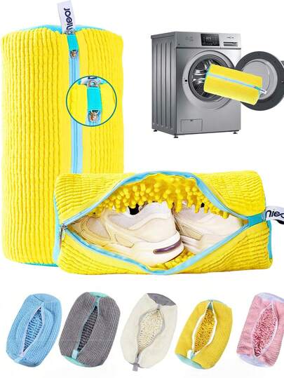 Set de 2 bolsas reutilizables para lavar zapatos - Adecuado para zapatos deportivos, zapatos de malla, calzado holgado, zapatos domésticos, multiusos para eliminación de manchas, bolsas de lavado rápido anti-deformación