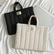 1个防水15英寸笔记本电脑保护套 - 防震便携包，加厚大容量平板电脑包（黑/白）笔记本电脑包 笔记本电脑套 笔记本电脑保护套 笔记本电脑保护套 男女通用旅行必备