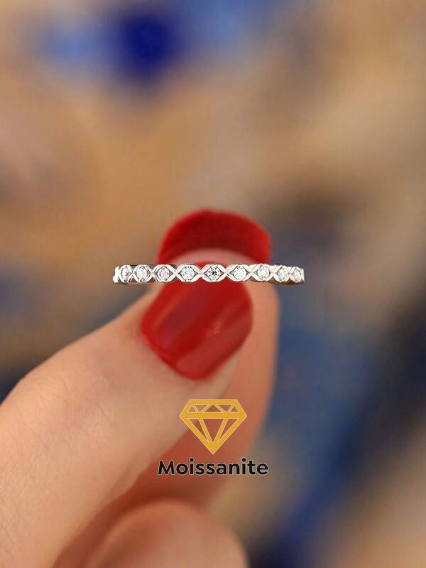 1Pc Moissanite Diamond Engagement Ring Wedding Band For Women S925 Sterling Silver Promise Ring Eternity Ring Anniversary Ring Luxury Fine Jewelry Gift