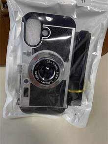 Funda de teléfono en forma de cámara 3D cruzada divertida compatible con iPhone 14 Pro Max, compatible con Apple 13 con cordón, compatible con iPhone 11/12/X/Xs/Xr/Xs Max resistente al agua, a los golpes y a los arañazos