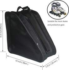 Gooyule Ice Skate Bag - Large Capacity Skating Bag Fits Quad, Inline And Most Roller Skates - Đen + Xanh + Đỏ - Xem 2
