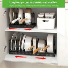 Pot Lid Racks - 30-58CM, White - View 2
