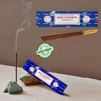 Satya Sai Baba Nag Champa Incense Sticks, 15-Gram/40-Gram/100-Gram(Pack Of 1)