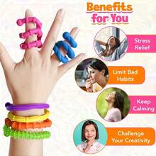 Sensory Elastic Rope Toys, 6-Piece Set, Textured Sensory Toys For Restlessness, Calmness, And Travel - Màu sắc hỗn hợp - Xem 4