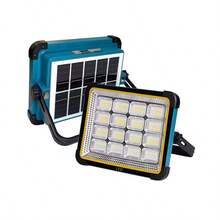 1/2pcs 192 LED Solar Powered Floodlight, 4*1200mAh Lithium-Ion Battery Long Lasting Lighting All Night, With Motion Sensor And USB Function, Outdoor Flashlight, Long Distance Bright Portable Lamp, Suitable For Tent, RV, Emergency, Power Outage - Solar/USB Dual Charging