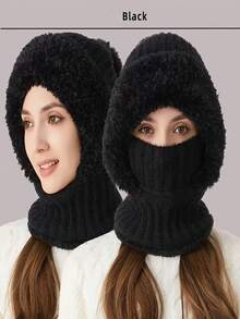 Women's Winter Balaklava Hat With Face Cover And Plush Earmuffs - Soft And Warm, Fully Covers The Face And Head, Elastic Opening For Easy Wearing Of Glasses/Hats, White, Hand Washable, Perfect For Skiing, Cycling, And Outdoor Activities - A Versatile Winter Accessory With A Plush, Warm Lining - Multicolor - View 7
