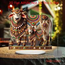 Atrapasol acrílico de vaca sagrada estilo boho chic 2D plano - Diseño vibrante y realista, ideal para decoración del hogar y oficina, regalo perfecto para fiestas