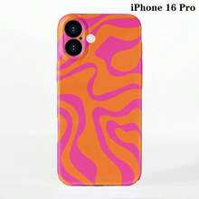 1 件极简主义电影不对称拼布图案硬质手机壳，表面光滑，适用于 11/12/13/14/15/16 Pro Max - 彩色 - 查看 23