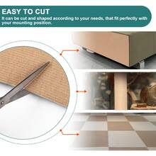 1pc Self-Adhesive Cat Scratch Mat 78.7"*15.8" Carpet Texture Cat Scratcher Pad For Wall Sofa Furniture Protection, Reusable Anti-Scratch Couch Protector For Cats, Decorative Cat Claw Guard, Khaki - 卡其色 - 查看 3
