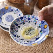 Plato de servir multiusos de cerámica, molinillo manual de cerámica, diseño floral polaco, pintado a mano con esmalte, apto para jengibre, ajo, queso y verduras, diseño no eléctrico, diseño de plato de cerámica, portátil y fácil de limpiar, menaje de cocina de moda, molinillo de ajo, hecho a mano, apto para hoteles, restaurantes y hogar - Multicolor - Ver 5