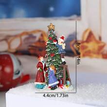 1. 圣诞主题装饰品，一家三口爬梯子装饰圣诞树雕像，适合圣诞家居餐桌派对装饰，精美圣诞礼物，圣诞装饰品，家居圣诞礼物，圣诞装饰 - 彩色 - 查看 8