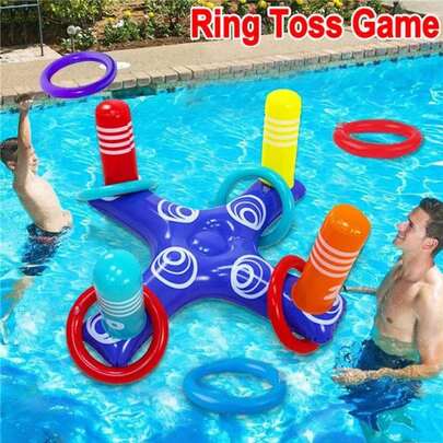 Juego Inflable para Lanzamiento de Aros Entretenimiento para Playa o Piscina