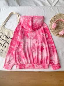 Girls Rabbit Print Hooded Long Sleeve Sweatshirt, Autumn/Winter