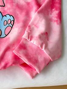 Girls Rabbit Print Hooded Long Sleeve Sweatshirt, Autumn/Winter