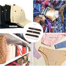 QICHEN 3 Accesorios de Armario con 8 Ganchos,Accesorios para Colgar en el Armario,Colgador de cinturón para Armario,Organizador de cinturón con 8 Ganchos,Perchas para Cinturones (Color marrón 3) - Color claro 2 - Ver 3