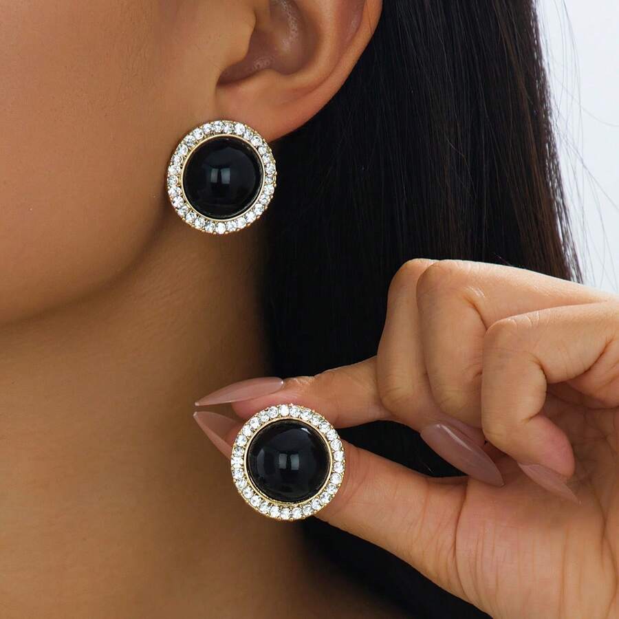 1 Pair Luxurious Gold Water Drop Shaped Earrings, Suitable For Daily, Dating, Commuting Wear, Great Gift For Best Friend's Birthday