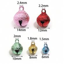 10/20/30/50 件/包铁真空电镀糖果色圣诞铃铛 DIY 圣诞串珠吊坠，炫彩铃铛圣诞树装饰手工 DIY 手链项链手机钥匙链吊坠配件