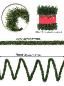 118.11inch Artificial Dense Christmas Decoration Green Grass Garland, Artificial Pine Greenery Garlands, Holiday Decoration Soft Green For Outdoor Indoor Use Artificial Greenery Garden Or Party Wedding, Christmas Fireplaces Decor, Able Indoor Outdoor Front Door Porch Home Decor, Home Decor Christmas Decorations Room Decor