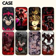 Custodia per telefono con motivo dell'anime Black Clover, compatibile con modelli 17/16/15/13/14 Pro Max/11 Plus/X/Xr/Xs Max/12 Mini, custodia compatibile con 17, 17 Pro, 17 Pro Max