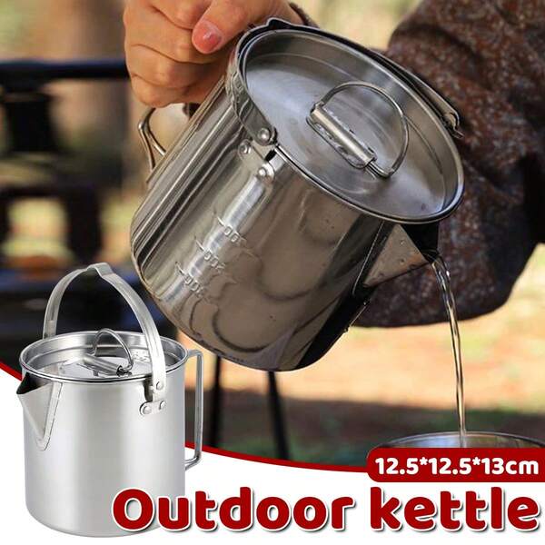 Aimall Portable Outdoor Kettle Coffee Teapot Camping Hanging Pot Cooker For Picnic