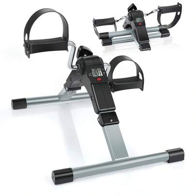 OYAJIA Mini Pedaltrainer für Arme und Beine, Klappbarer Heimtrainer mit LCD-Anzeige für Zeit, Distanz & Bewegung, Kompakt & Leicht zu Verstauen