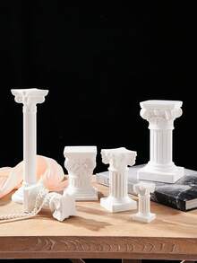 1 tượng cột La Mã cổ điển màu trắng kiểu Châu Âu, đế nến hình cột La Mã nghệ thuật, đồ trang trí nhà cửa ấm cúng, thích hợp cho trang trí nhà cửa, đám cưới, tiệc lễ hội. - trắng - Xem 4