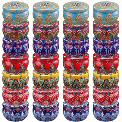 8 Piezas de Tarros de Vela con Pegatinas de Mecha, Tarros de Vela Redondos de 2.2oz - Adecuados para Hacer Velas DIY, Decoración del Hogar, Contenedores de Almacenamiento - Perfectos para Amantes de la Artesanía y Entusiastas de la Decoración del Hogar