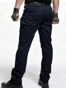 Pantalones Tácticos Impermeables de 10 bolsillos  bolsillos dobles profundos y bolsillos delanteros pequeños - Azul Marino - Ver 5