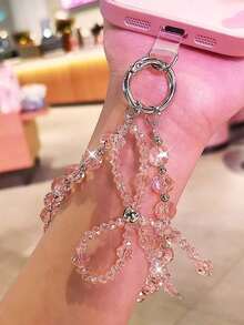1pc Premium Crystal Phone Lanyard, Dainty Wrist Strap Phone Charm, Short Beaded Phone Case Chain For Outdoor, Travel, Gathering, Shopping, Universal Phone Hang Cord - 彩色 - 查看 7