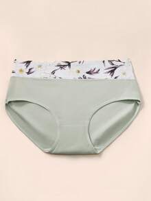 5 Stück nahtlose Dreieck-Höschen in großen Größen für Damen, hohe Taille, bequeme Unterwäsche, eleganter Blumenprint, mehrere Farben, elastischer Stoff, atmungsaktiv, weich, seidiger Griff - Verschiedenfarbig - Übersicht 7